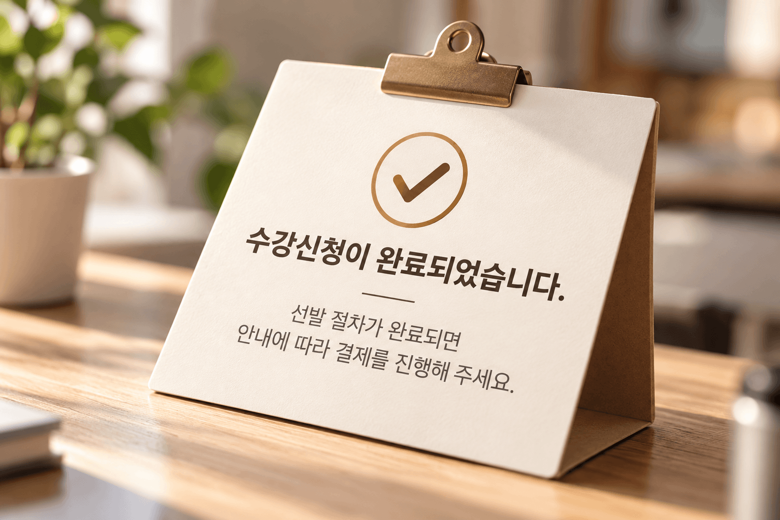 카페원 수강신청 완료 화면
